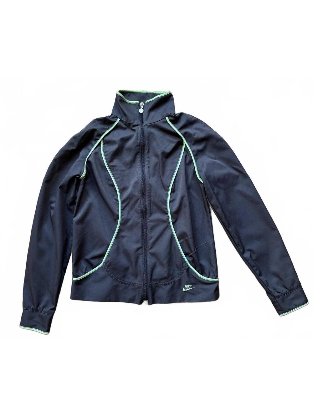 Vintage Cyber y2k Nike Track Jacket/ Contrast Piping Zip Up Size S